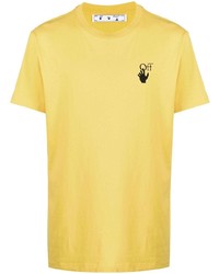 gelbes T-Shirt mit einem Rundhalsausschnitt von Off-White