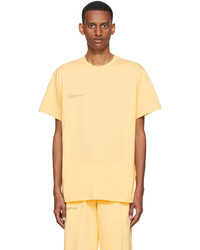 gelbes T-Shirt mit einem Rundhalsausschnitt von PANGAIA
