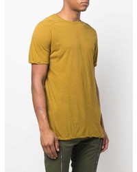 gelbes T-Shirt mit einem Rundhalsausschnitt von Rick Owens