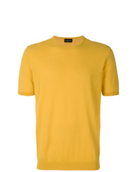 gelbes T-Shirt mit einem Rundhalsausschnitt von Roberto Collina