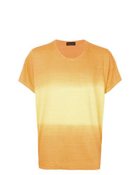 gelbes T-Shirt mit einem Rundhalsausschnitt von Roberto Collina