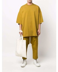 gelbes T-Shirt mit einem Rundhalsausschnitt von Rick Owens