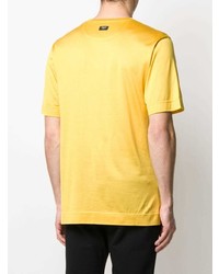 gelbes T-Shirt mit einem Rundhalsausschnitt von Fendi