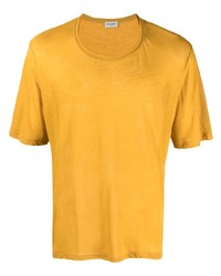gelbes T-Shirt mit einem Rundhalsausschnitt von Saint Laurent