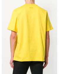 gelbes T-Shirt mit einem Rundhalsausschnitt von MSGM