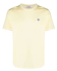 gelbes T-Shirt mit einem Rundhalsausschnitt von Stone Island