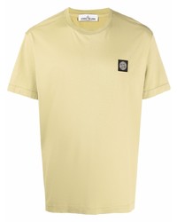 gelbes T-Shirt mit einem Rundhalsausschnitt von Stone Island