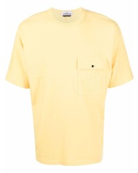 gelbes T-Shirt mit einem Rundhalsausschnitt von Stone Island