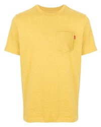 gelbes T-Shirt mit einem Rundhalsausschnitt von Supreme