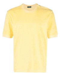gelbes T-Shirt mit einem Rundhalsausschnitt von Zanone