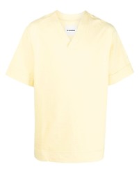 gelbes T-Shirt mit einem V-Ausschnitt von Jil Sander