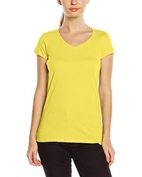 gelbes T-Shirt mit einem V-Ausschnitt von Stedman Apparel
