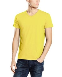 gelbes T-Shirt mit einem V-Ausschnitt von Stedman Apparel