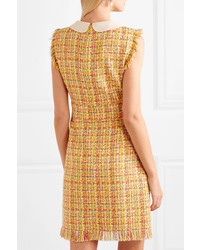 gelbes Tweed gerade geschnittenes Kleid von Gucci