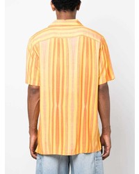 gelbes vertikal gestreiftes Kurzarmhemd von OAS Company