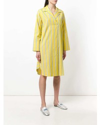 gelbes vertikal gestreiftes Shirtkleid von Odeeh