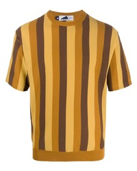 gelbes vertikal gestreiftes T-Shirt mit einem Rundhalsausschnitt von Anglozine