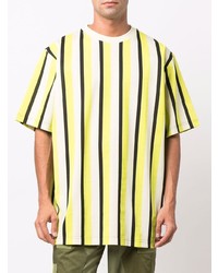 gelbes vertikal gestreiftes T-Shirt mit einem Rundhalsausschnitt von Kenzo