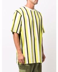 gelbes vertikal gestreiftes T-Shirt mit einem Rundhalsausschnitt von Kenzo