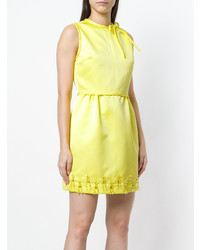 gelbes verziertes gerade geschnittenes Kleid von MSGM