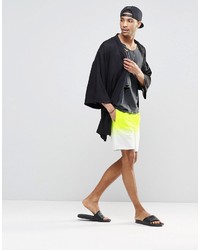 gelbgrüne Badeshorts von Asos