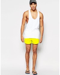 gelbgrüne Badeshorts von Asos