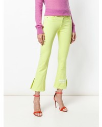 gelbgrüne bedruckte Jeans von MSGM