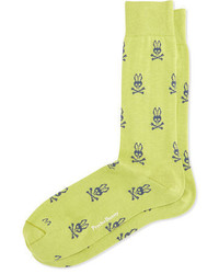 gelbgrüne bedruckte Socken