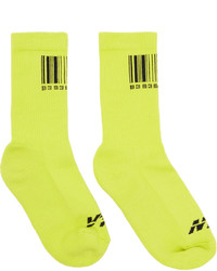 gelbgrüne bedruckte Socken von VTMNTS