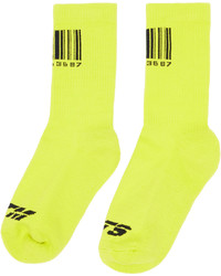 gelbgrüne bedruckte Socken von VTMNTS