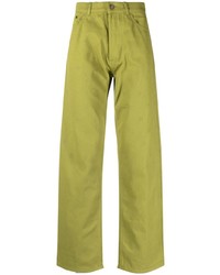 gelbgrüne bestickte Jeans von Robyn Lynch