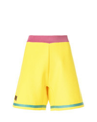 gelbgrüne bestickte Shorts