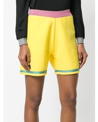 gelbgrüne bestickte Shorts von Marni