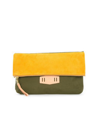 gelbgrüne Clutch Handtasche