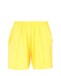 gelbgrüne Shorts mit Falten