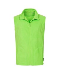 gelbgrüne Fleece-ärmellose Jacke von Stedman