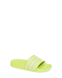 gelbgrüne Gummi flache Sandalen