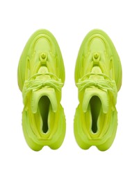 gelbgrüne Gummi niedrige Sneakers von Balmain