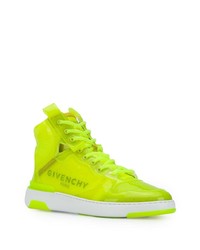 gelbgrüne hohe Sneakers aus Leder von Givenchy