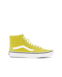 gelbgrüne hohe Sneakers aus Segeltuch