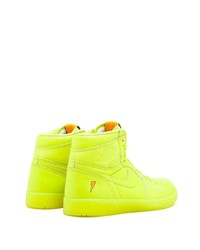 gelbgrüne hohe Sneakers von Jordan