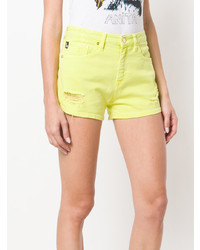 gelbgrüne Jeansshorts von Love Moschino