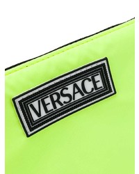 gelbgrüne Leder Clutch Handtasche von Versace