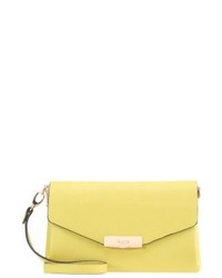 gelbgrüne Leder Clutch von Dune London