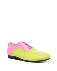 gelbgrüne Leder Derby Schuhe von Comme Des Garcons Homme Plus