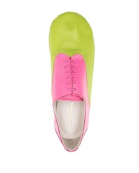 gelbgrüne Leder Derby Schuhe von Comme Des Garcons Homme Plus