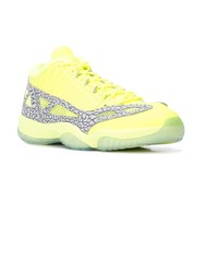 gelbgrüne Leder niedrige Sneakers von Jordan