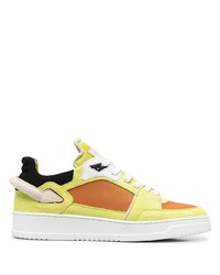 gelbgrüne Leder niedrige Sneakers von Buscemi