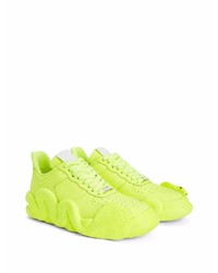 gelbgrüne Leder niedrige Sneakers von Giuseppe Zanotti
