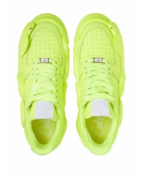 gelbgrüne Leder niedrige Sneakers von Giuseppe Zanotti